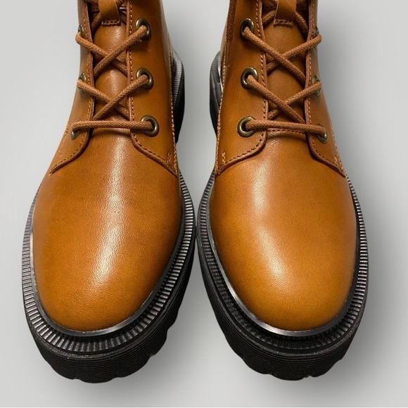 Madewell The Rayna Lace-Up Boot in Brown Leather Size 8.5 - Picture 3 of 13